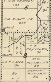 1915 map of Lacey Cemetery