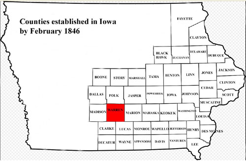 counties established by Feb 1846
