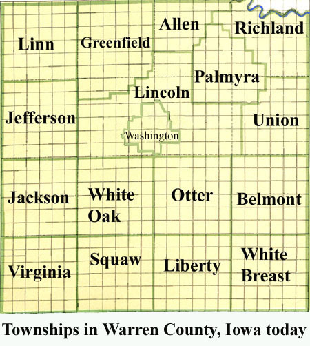townships in Warren County, Iowa today