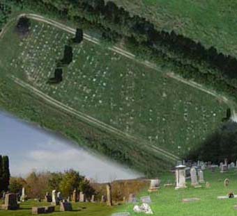 New Albin City Cemetery (the aerial view is from Bing Maps www.bing.com)  