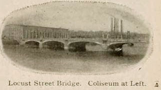Locust Street Bridge, Coliseum at Left, Des Moines, Iowa