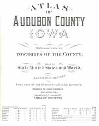 1921 Audubon County Atlas & Farmers Directory Cover Page