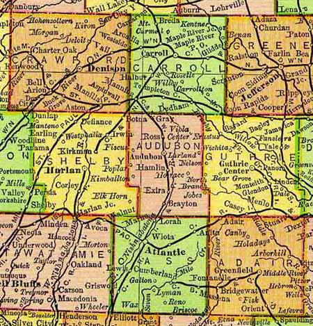 1895 Audubon County Map