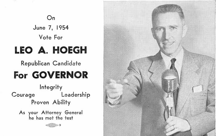 Leo Hoegh, 1954 Candidate for Iowa Governor Political Ad
