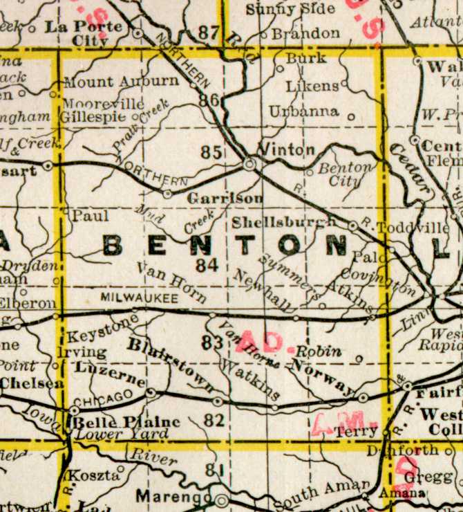 1890 Benton Map