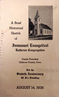 Cover of 60th Anniversary Booklet for Immanuel Lutheran