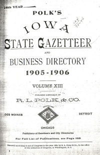 Cover of 1905 - 1906 Iowa State Gazetteer & Business Directory