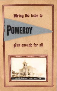 postcard showing Pomeroy High School
