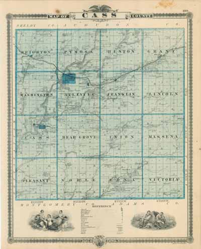 Cass County Map Andreas Atlas History Cass County, Iowa IAGenWeb