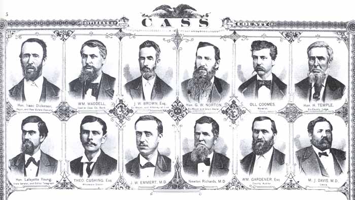 1875 Portraits Prominent Cass County Citizens