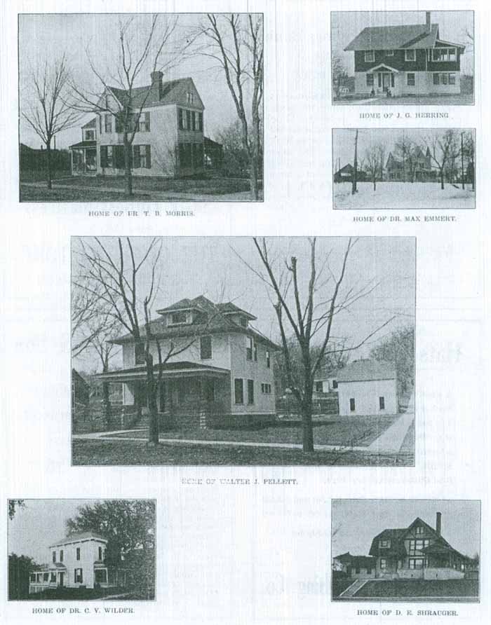 Residences of Dr. T. B. Morris, J. C. Herring, Dr. Max Emmert, Walter J. Pellett, Dr. C. V. Wilder, D. E. Shrauger