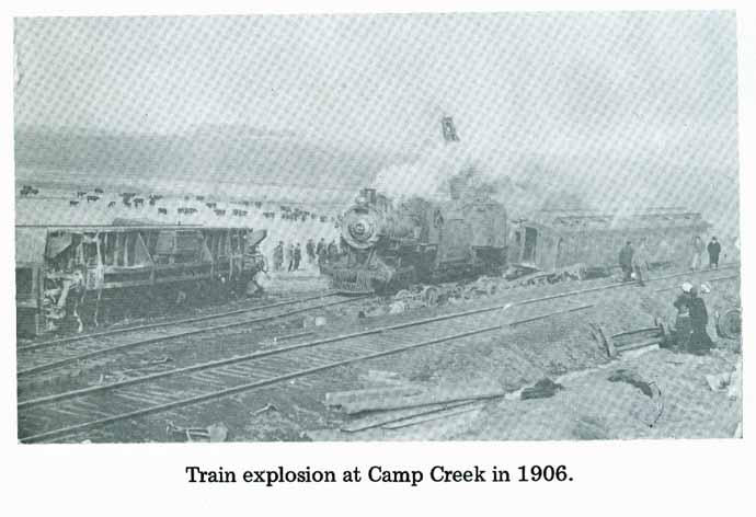 Train explosion at Camp Creek 1906