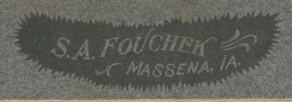 S. A. Fouchek Photography Logo, Massena, Iowa.