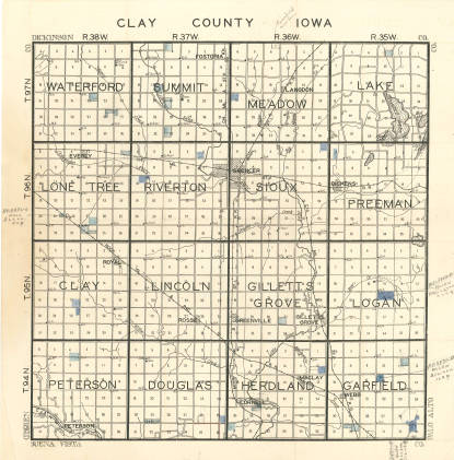 Clay County, Iowa Townships