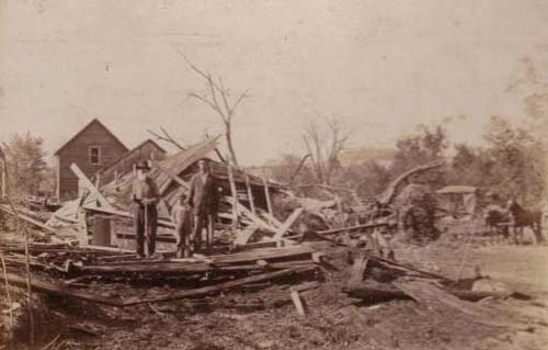Peter Purman's home after the May 1918 tornado.