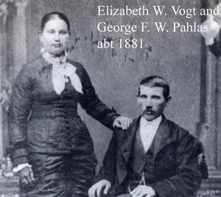 Elizabeth W. Vogt & George F.W. Pahlas, ca1881
