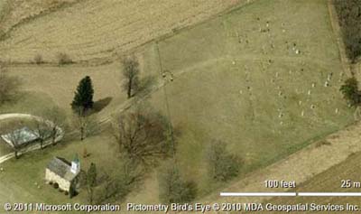 Pioneer Rock church & Ceres cemetery - from Bing maps