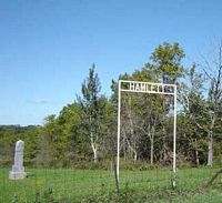 Hamlett cemetery entry - photo by P. Peterson, 2005
