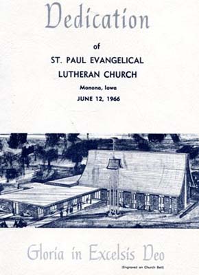 St. Paul Evangelical Lutheran church dedication, 1966