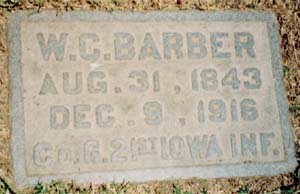 William C. Barber gravestone - contributed by Carl Ingwalson