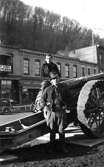 At the cannon in downtown McGregor.  R.H. Radloff in front.