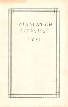 Graduation Exercises McGregor HS, 1934