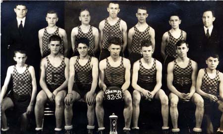 1932-33 Farmersburg HS Championship basketball team