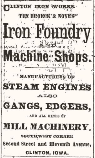 Clinton Iron Works Ad 1869
