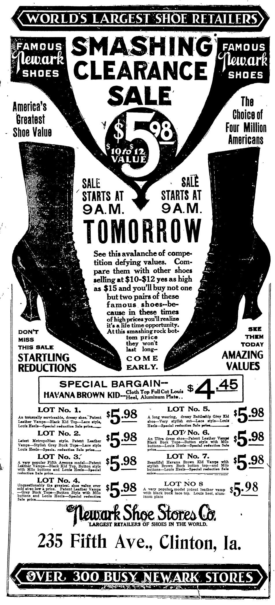 Shoes ad 1920