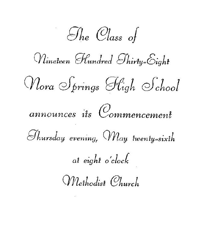 1938 Commencement Program