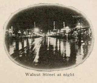 Walnut Street at Night, Des Moines, Iowa
