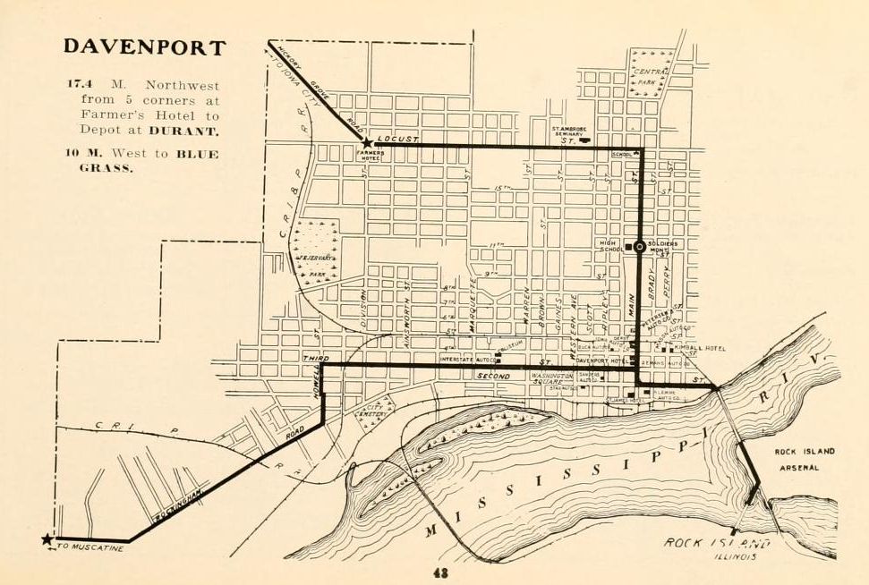 Davenport, Iowa Street Map