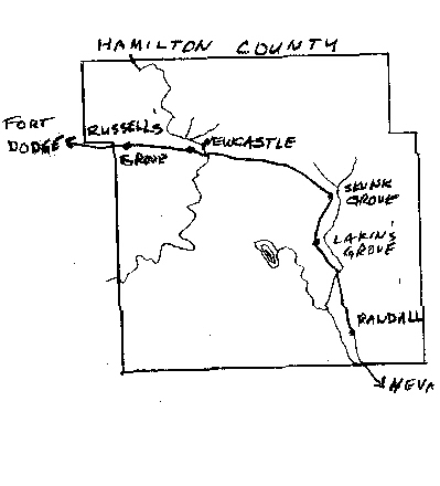 Stage Coach Route 2 Map, Hamilton County, Iowa