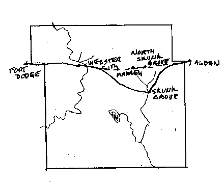 Stagecoach Route 4 Map, Hamilton County, Iowa