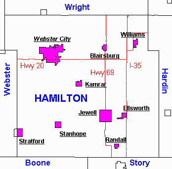 Map of Hamilton County, Iowa
