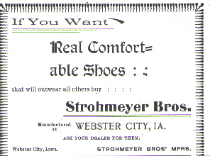 Strohmeyer Shoes Advertisement, Webster City, Hamilton County, Iowa