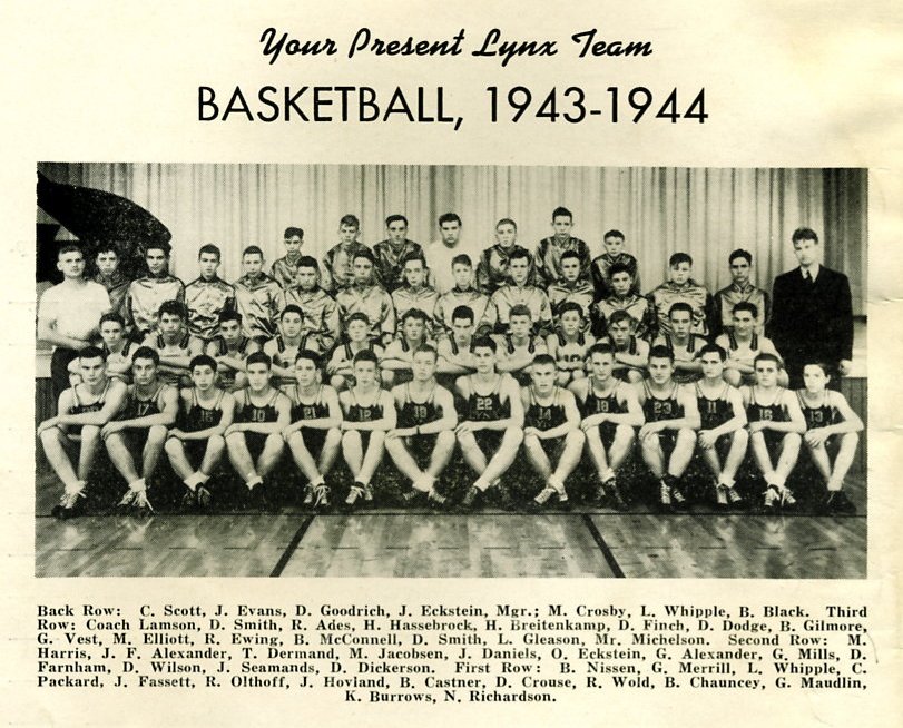 1943 Basketball Team, Webster City, Hamilton County, Iowa