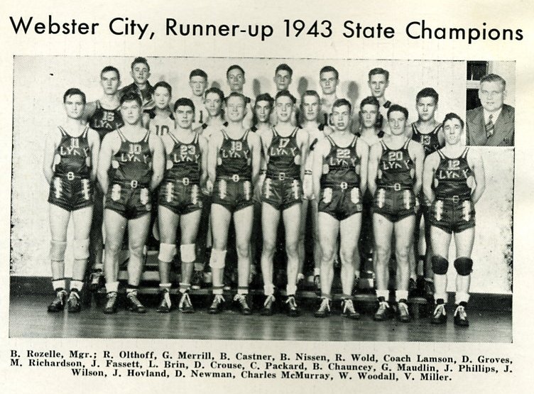 1943 R Basketball Team, Webster City, Hamilton County, Iowa