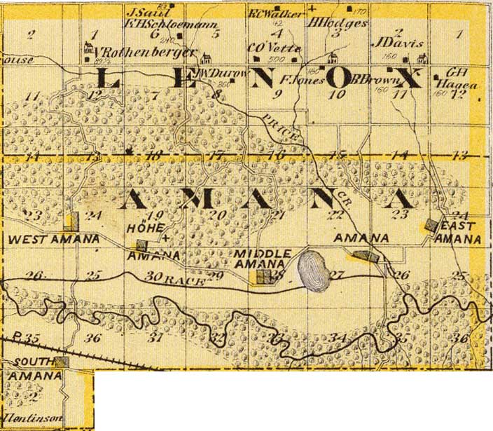 Lenox & Amana Townships - 1875