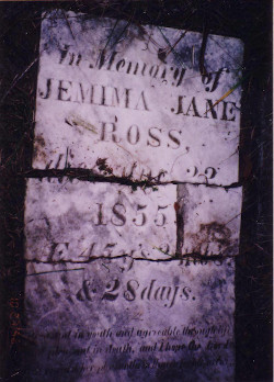 Jemima Jane Ross Tombstone