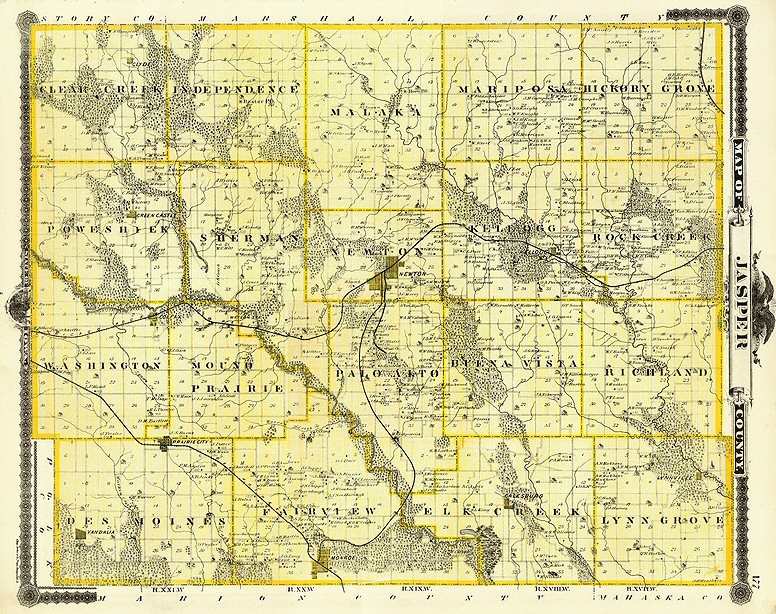 1875 Plat Map of Jasper County, Iowa