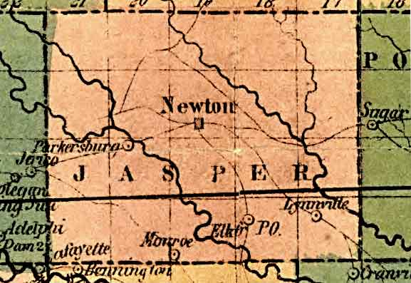 Jasper Co. Iowa map, 1855