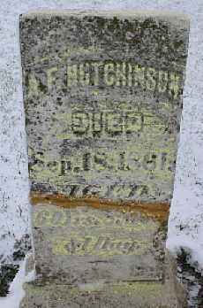 Norwich Cemetery, A. F. Hutchinson's Gravestone, Jones County, IA