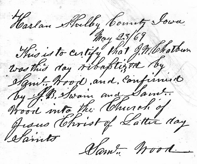 Grant Wood Note May 23, 1869