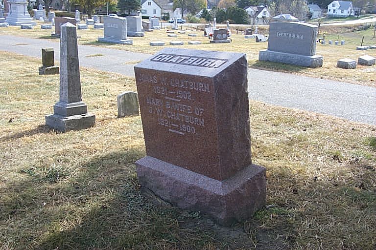 Gravestone, Jonas Wellington Chatburn, Harlan, Shelby Co., Iowa
