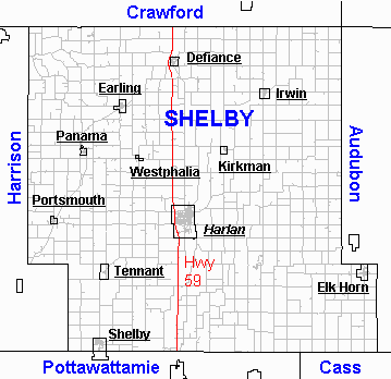 Shelby County Iowa IAGenweb - Township Map