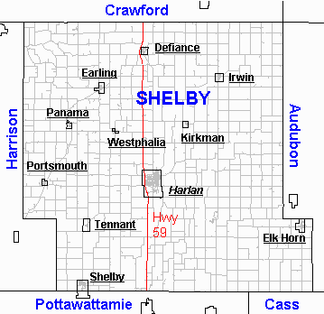 Shelby County Iagenweb Maps County Map - Bank2home.com