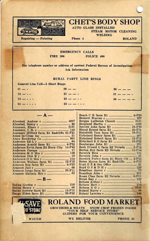1913 Roland Telephone Directory image 2