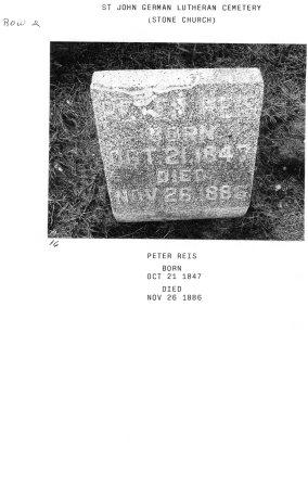 Page 10 Saint John's Lutheran cemetery book by Janice Sowers